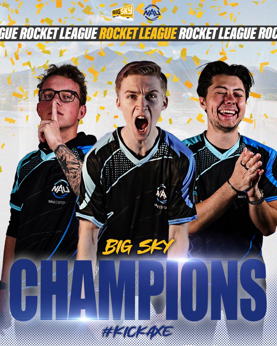 🏆BIG SKY CHAMPS🏆

NAU Rocket League takes down WSU to be crowned the 2024 Rocket League Big Sky Champions!

🪓Galaxxyz
🪓Beast
🪓Kronical

<a href="/BigSkyConf/">Big Sky Conference</a> 

#KickAxe