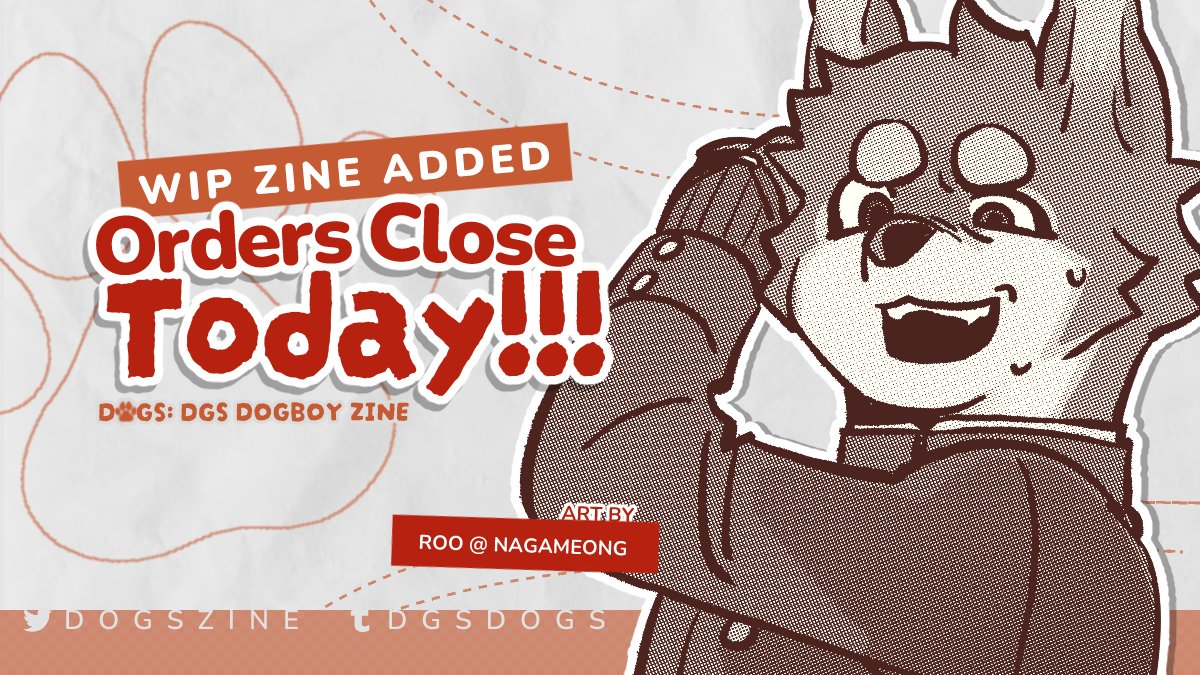 Last day to get the D🐶GS zine PDF (until 23:59 PST)! We've just added a bonus booklet to the Extra Files folder, featuring 14 pages of pawsome WIPs/concept art by @nagameong and others 🐾