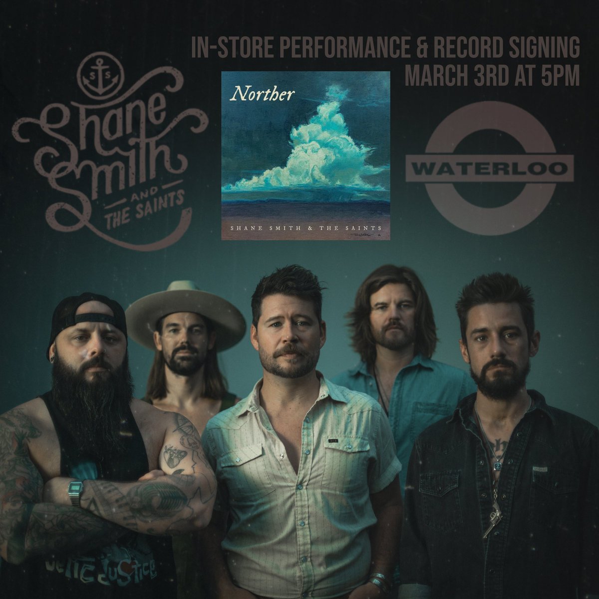 We've got a good one today! Shane Smith & the Saints are riding high on the release of their first studio album in five years, NORTHER! The record came out on Friday, and we have copies of it on CD and vinyl. Catch the band today at 5pm for a performance and record signing!