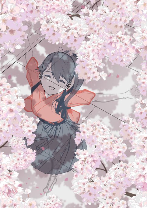 桜をもうちょいなんとかしたい。ぼかし方よく調べる。 