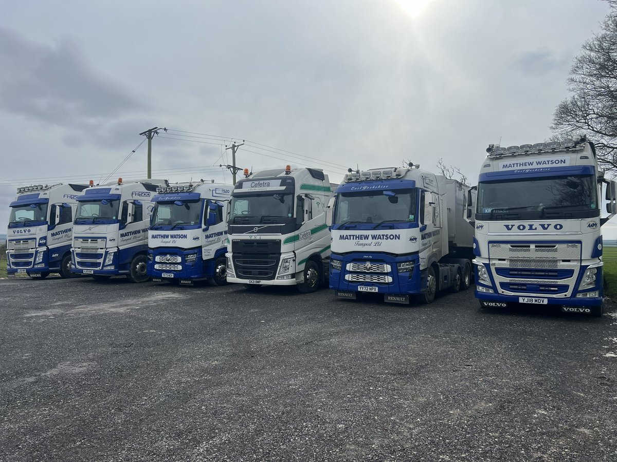 First picture of all six together in our new yard 😍😍 #grain #haulage #farming #MatthewWatsonTransportLtd #BulkHaulage #EastYorkshire