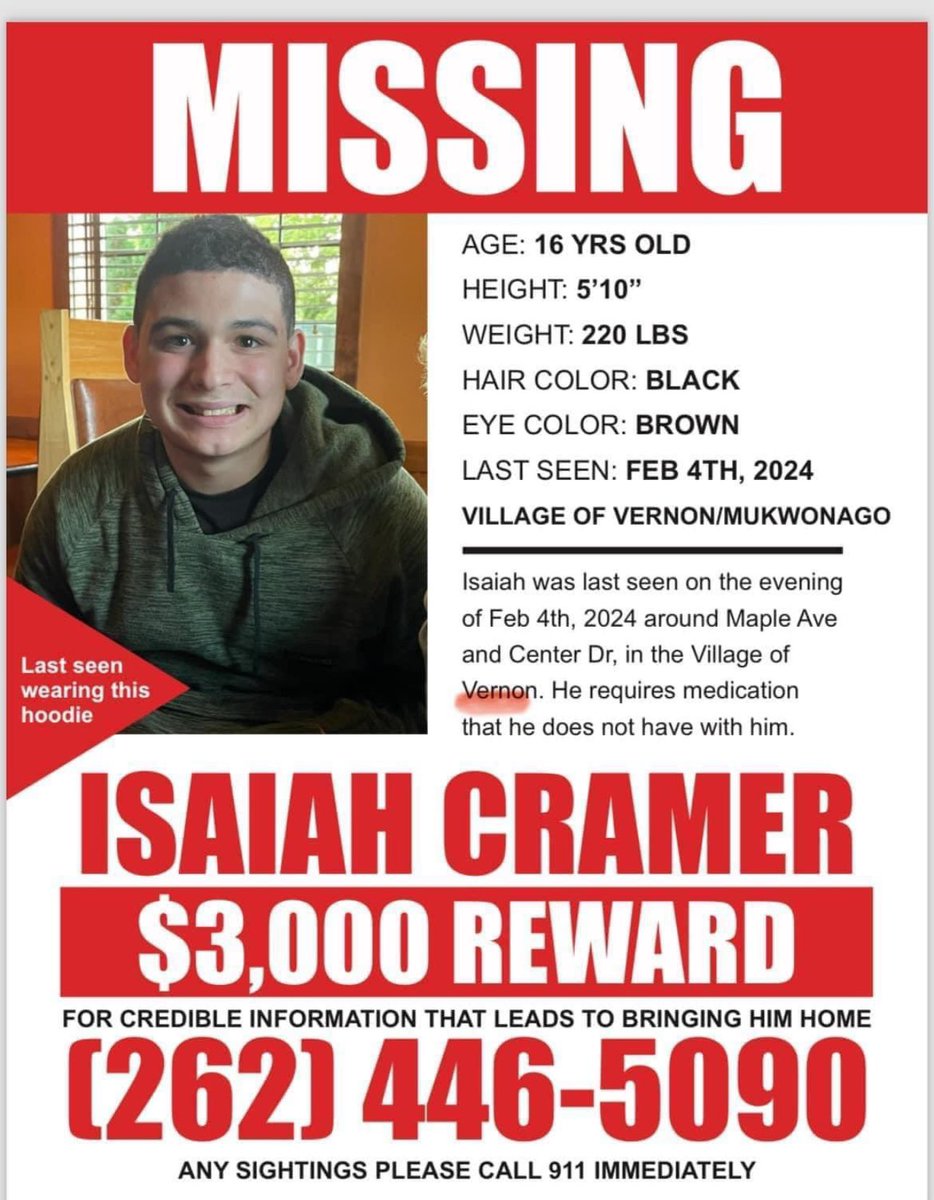 RachelLS's tweet image. #stillmissing #MissingPerson  #missinginwisconsin #missinginillinois #bringhomeisaiah