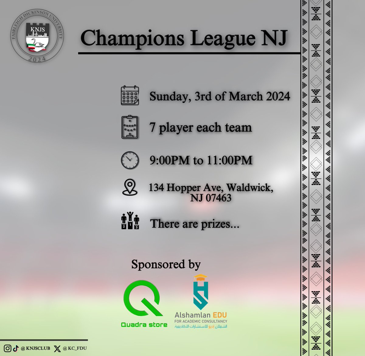 Join us on Champions League NJ, to register the link in the bio.🏆

حياكم الله في دوري الابطال نيوجرسي ، للتسجيل الرابط في البايو.🏆