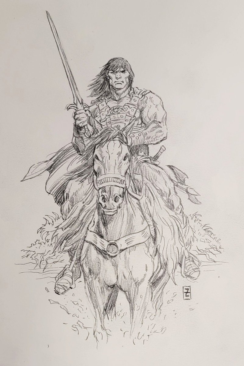 Eighth sketch for the shelter drive, Conan the Barbarian. Thank you for your donation to a homeless shelter, Tom!