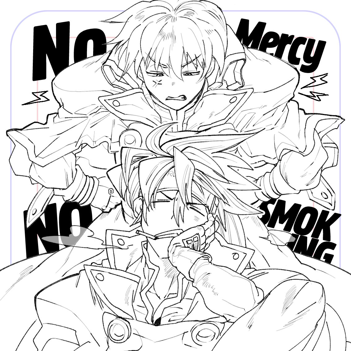 No Mercy NO SMOKING版線画 