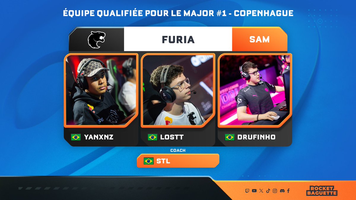 Rocket Baguette (@rocketbaguette) on Twitter photo ๐จ LES 2 EQUIPES SAM ๐ง๐ท ร COPENHAGUE SONT CONNUES ! ๐ฉ๐ฐ #RLCS
<a href="/FURIA/">FURIA</a> ๐โโฌ
๐ง๐ท <a href="/yanxnz/">yANXNZ^^</a>
๐ง๐ท <a href="/Losttrl/">FURIA Lostt</a>
๐ง๐ท <a href="/drufinho/">FURIA drufinho โก</a>
๐ง๐ท <a href="/MateusSTL/">STL</a> (C)
<a href="/Complexity/">Complexity</a> โญ๏ธ
๐ช๐ธ <a href="/rl_crr/">crr ๐</a>
๐ช๐ธ <a href="/DoritoRl/">Dorito</a>
๐จ๐ฑ <a href="/ReysbullWRLD/">mibr Reysbull ๐จ๐ฑ</a>
๐ฆ๐ท <a href="/AguesomeGG/">Complexity Agรผesome</a> (C) ๐จ LES 2 EQUIPES SAM ๐ง๐ท ร COPENHAGUE SONT CONNUES ! ๐ฉ๐ฐ #RLCS
<a href="/FURIA/">FURIA</a> ๐โโฌ
๐ง๐ท <a href="/yanxnz/">yANXNZ^^</a>
๐ง๐ท <a href="/Losttrl/">FURIA Lostt</a>
๐ง๐ท <a href="/drufinho/">FURIA drufinho โก</a>
๐ง๐ท <a href="/MateusSTL/">STL</a> (C)
<a href="/Complexity/">Complexity</a> โญ๏ธ
๐ช๐ธ <a href="/rl_crr/">crr ๐</a>
๐ช๐ธ <a href="/DoritoRl/">Dorito</a>
๐จ๐ฑ <a href="/ReysbullWRLD/">mibr Reysbull ๐จ๐ฑ</a>
๐ฆ๐ท <a href="/AguesomeGG/">Complexity Agรผesome</a> (C)