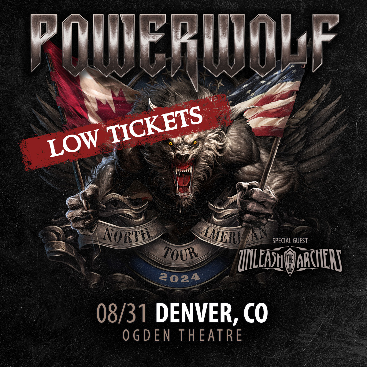 Let's go Denver, could your date be the first Sold Out announcement on our upcoming North American tour with Unleash The Archers? The other shows are also selling fast! It will be simply fantastic to celebrate with you all again! #powerwolf #denver #heavymetal