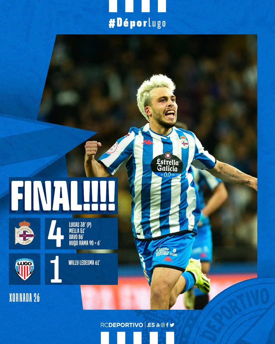 RCDeportivo's tweet photo. Fiiiiinaaaaal en #ABANCARIAZOR! #DéporLugo 4-1! 🍍 https://t.co/B3X8zrisj8