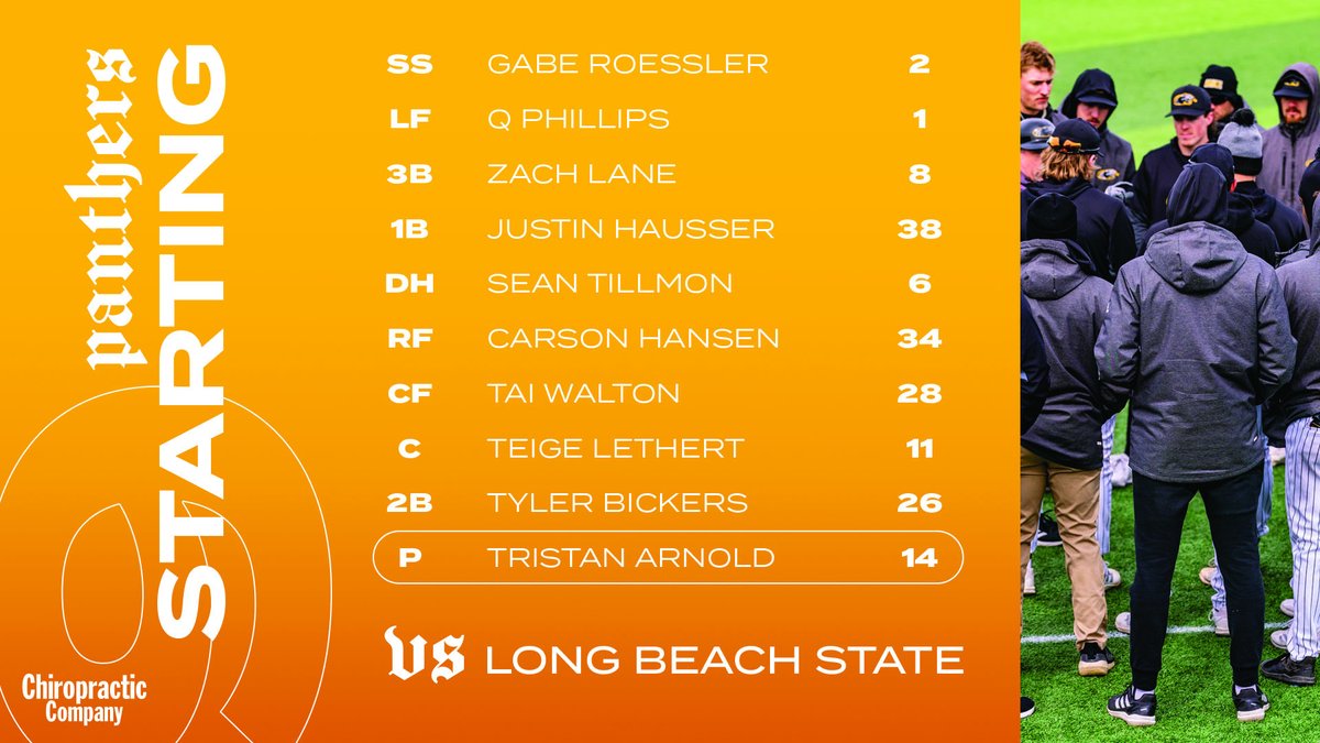 Just about ready for first pitch, here's today's starting lineup brought to you today by @ChiropracticCo Getting his first collegiate start, @tristanarnold80 #ForTheMKE | #HLBASE