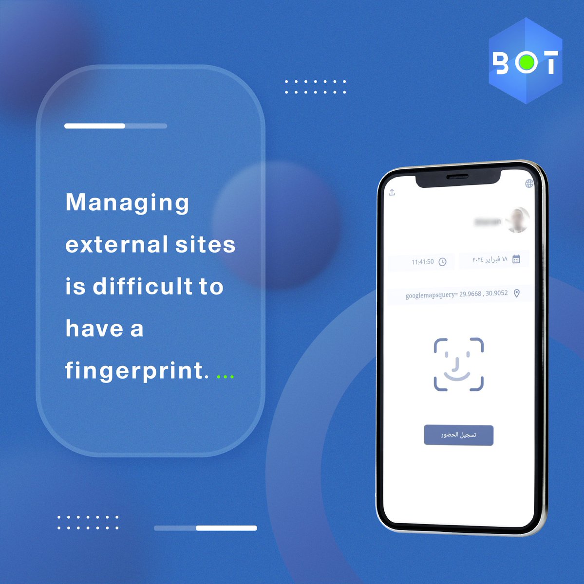 BOTSoftwareSys's tweet image. ال BOT GPS Attendance APP 
-ابلكيشن ربط كامل بالسيستم بسيط وسريع، بيوفر وقت ومجهود بين كل الفروع.
-إدارة مواقع خارجية وصعب تواجد جهاز البصمة.
-مراقبة الموظفين علي مدار اليوم وتحديد تواجدهم خلال ساعات العمل،
-تقارير مفصلة
-متاح باللغتين 
-وكمان تكلفة مناسبة جدا. 
فقط ابعتلنا📨