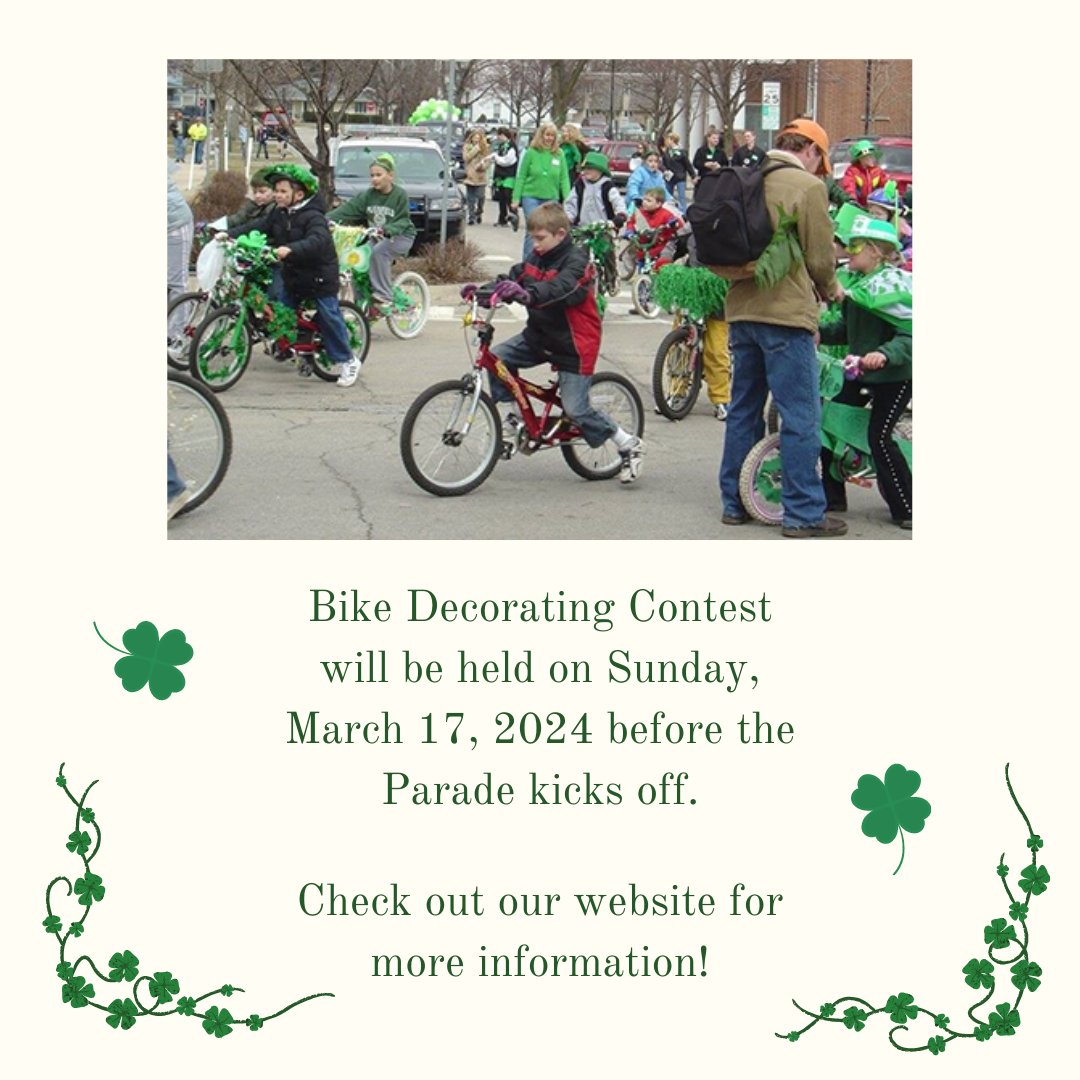 Did you know that there is a Bike Decorating Contest before this year's Plainfield Hometown Irish Parade?

Check out our website for more information!

plainfieldirishparade.org/bike-decoratin…