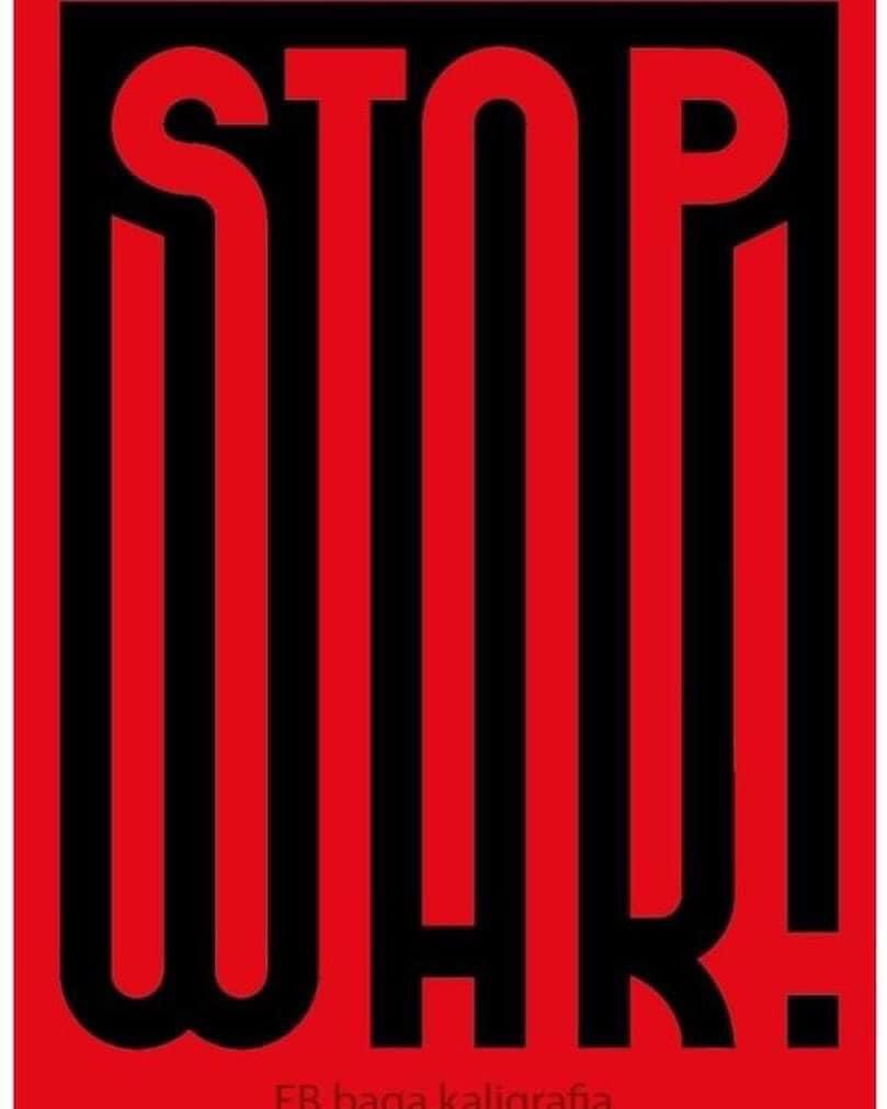 Very clever and effective piece of calligraphic art made by Polish artist Barbara Galińska #war #stopwar #PeaceAndLove #PeaceNotWar