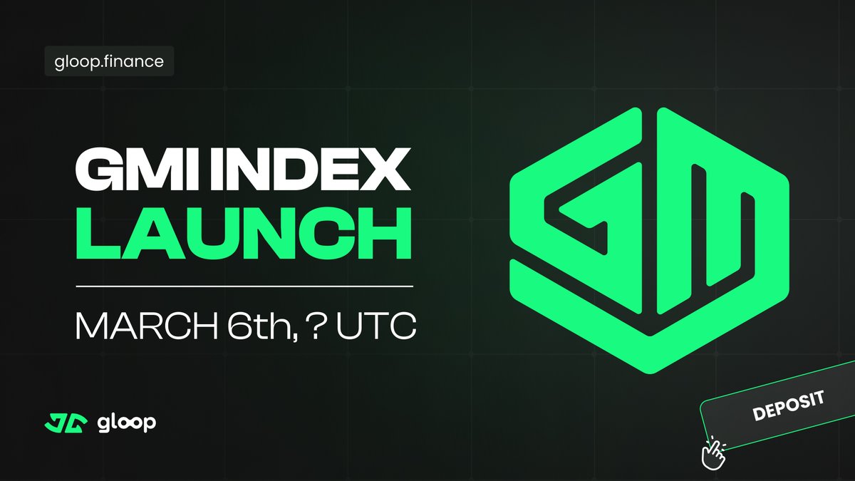 GMI LAUNCH ALERT 🟢

The $GMI Index will be open for user deposits starting on March 6th (Wednesday)

What is GMI, and what are the benefits of being an early depositor? 🧵