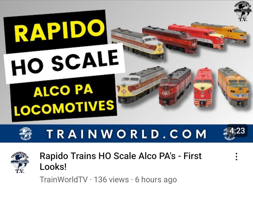 @RapidoTrains @Trainworld 
I absolutely LOVE the Alco PAs

Out of the four here, my favorites are definitely the Missouri Kansas Texas, Gulf Mobile & Ohio, and the Erie Lackawanna paint schemes.

Rapido really did an amazing job with these🔥🔥👍👍👍