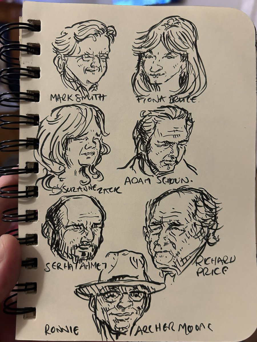 A new challenge for me…#livedrawing as many @BBC_ARoadshow experts as possible in one hour…started a bit late and missed a few, but had a bit of fun trying! #antiquesroadshow #fionabruce @BBCOne