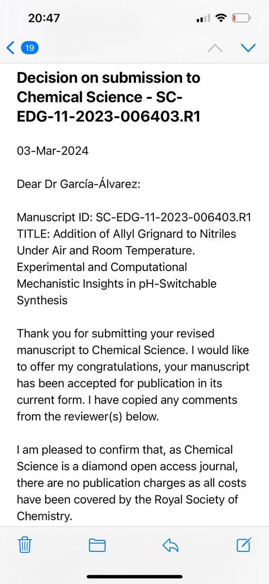 Our experimental/computational collaborative study with @delorriaga85 @Blanca_pc @FCarrillo_UCLM and @isra_group in the addition of allyl Grignard reagents into nitriles is just accepted in @ChemicalScience. All the credit to these amazing collaborators!! SC-EDG-11-2023-006403.R1