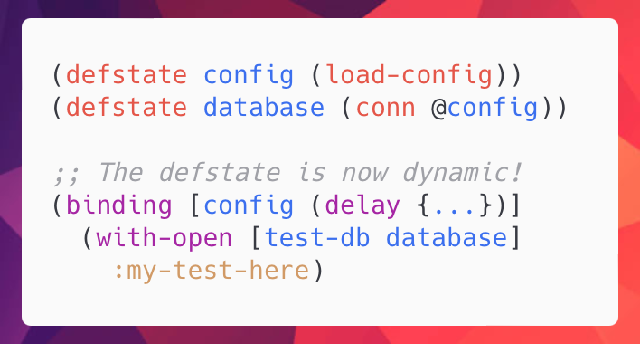 functionalbytes's tweet image. "Redelay" - the unassuming state lifecycle library for #Clojure - has seen a major release.
Read a small blog post on it here: functionalbytes.nl/clojure/redela…
Happy coding!