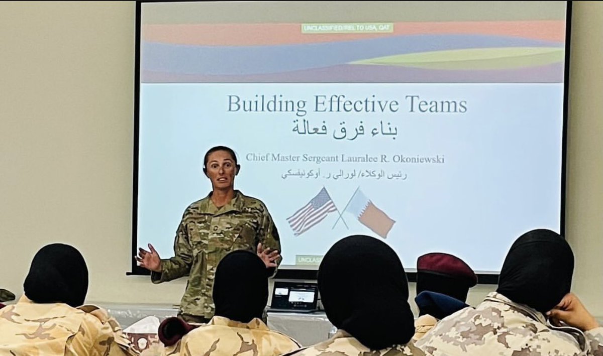 Honored to launch Women’s History Month with the women of @MOD_Qatar Military Police Force & U.S. Military to discuss leadership, regional security, & the U.S.-Qatar partnership 🇺🇸 🇶🇦 #womenpeacesecurity #WomensHistoryMonth @USEmbassyDoha @CENTCOM #usa #qatar