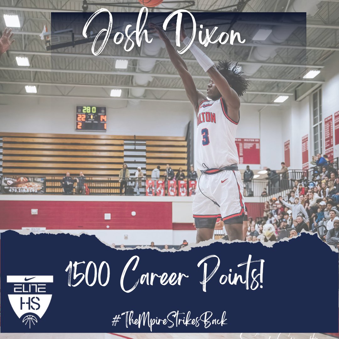 Congratulations to our Jr. PG @iamjoshdixon for eclipsing for the 1,500 career point mark in our Final Four game last night! An incredible accomplishment! #TheMpireStrikesBack