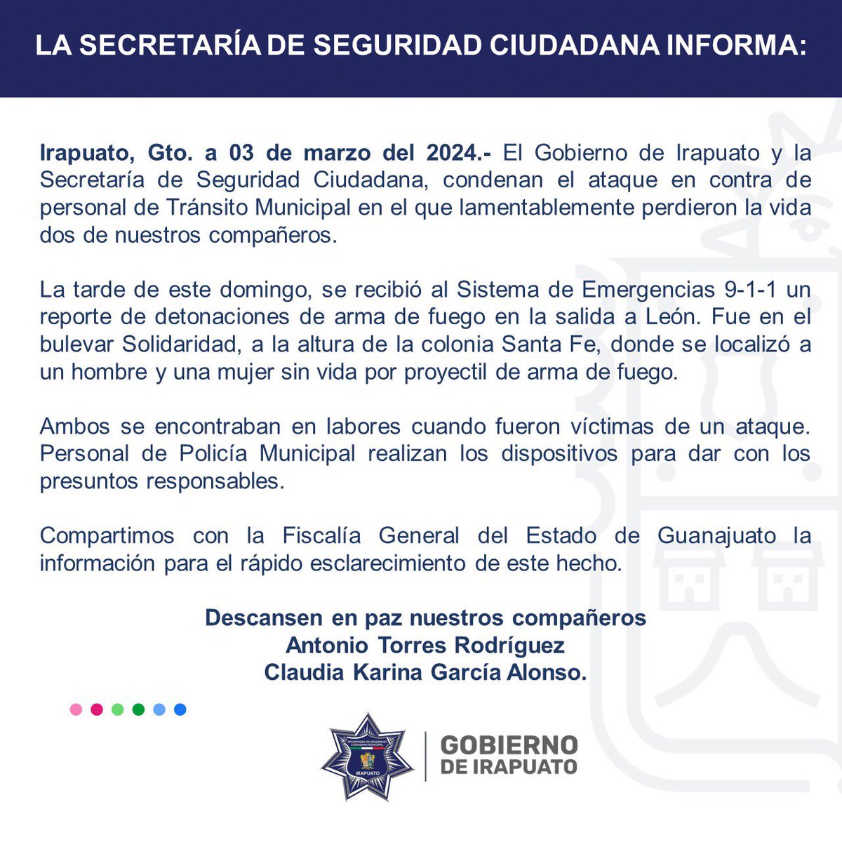 Secretaría de Seguridad Ciudadana 👮🏻‍♀️ (@segpublicaira) on Twitter photo 2024-03-03 20:13:24