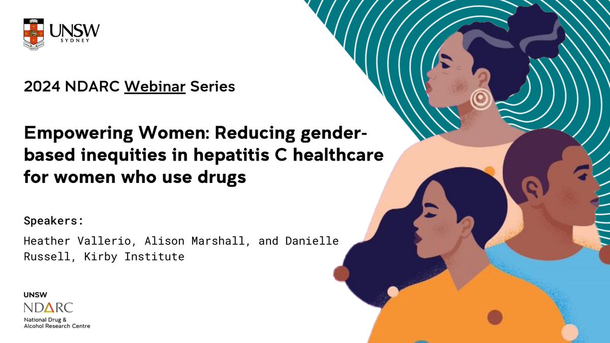 NDARCNEWS's tweet image. In recognition of #InternationalWomensDay2024, NDARC invites you to join us for a discussion on the #gender-specific obstacles that women who inject drugs encounter when seeking #hepatitis C treatment and care.

🗓️ Thursday, 7 March
⏰ 3 pm
🔗us06web.zoom.us/webinar/regist…