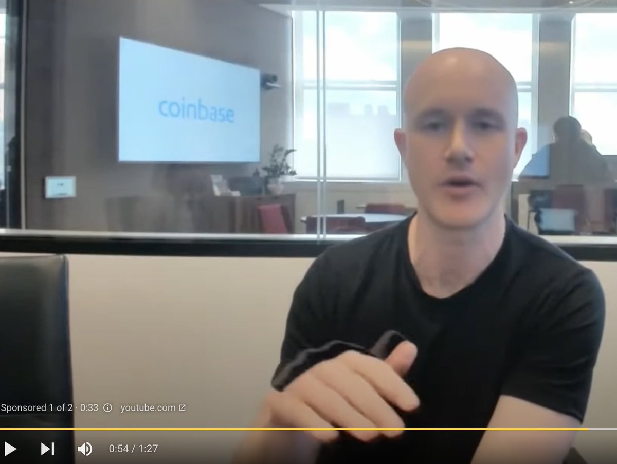 Was watching a Youtube video and this realistic looking Coinbase ad with <a href="/brian_armstrong/">Brian Armstrong</a> came up. Halfway through, the ad mentioned a giveaway of free BTC and ETH and I finally realized this entire video was deepfaked. Is Youtube going to be able to catch all these scams?