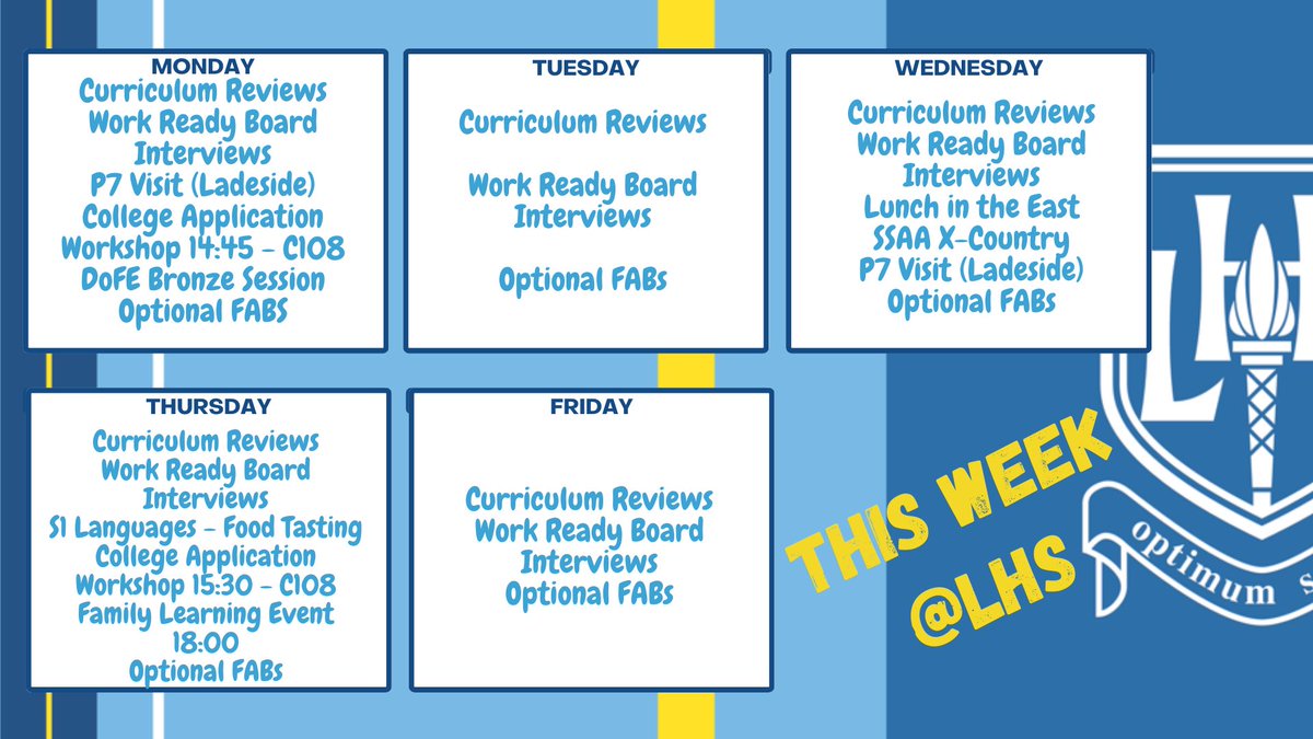 📢🆕 📰 this week @larberthigh 📢