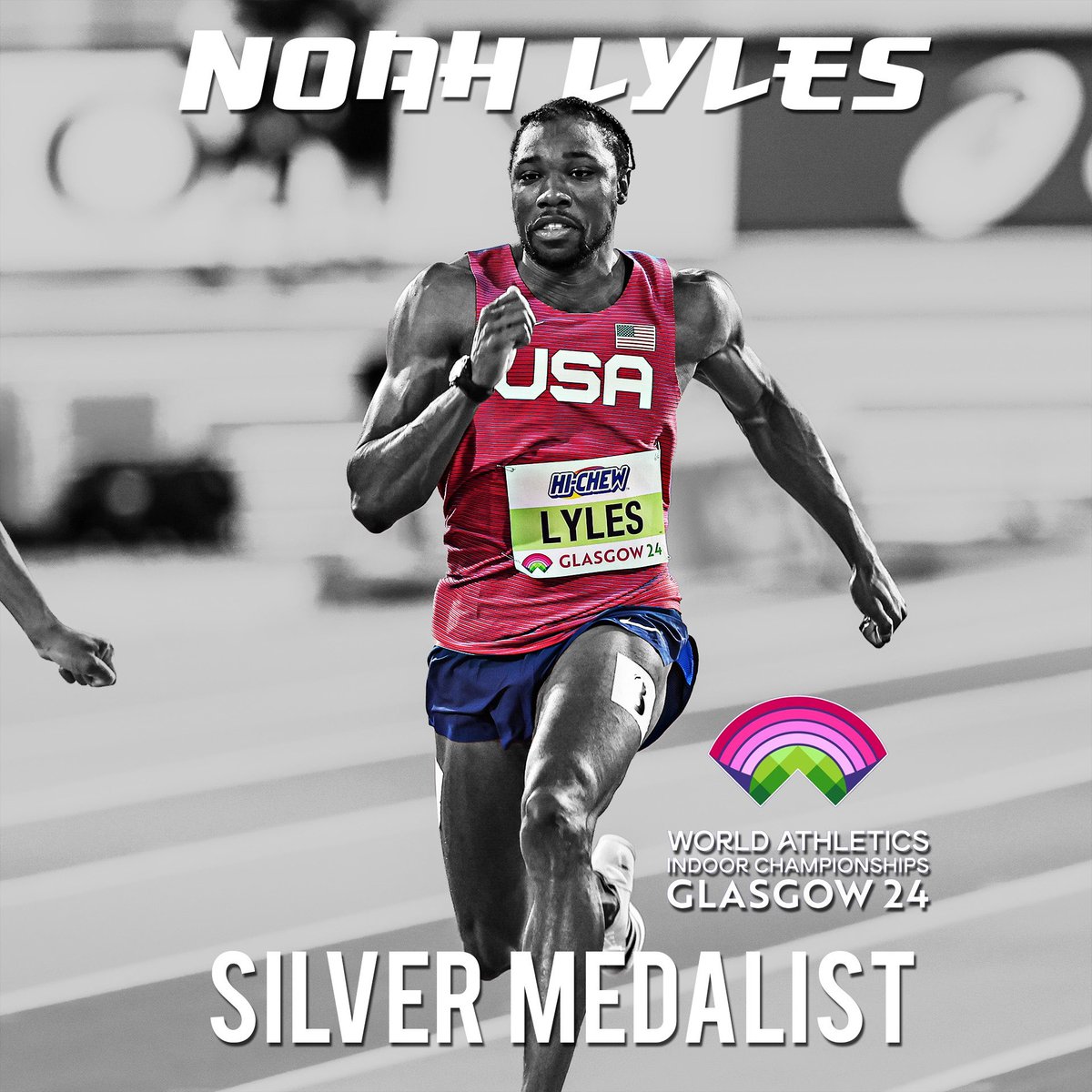Congratulations to @LylesNoah for winning his second 🥈 of @wicglasgow24 as a member of the @TeamUSA 4x400m relay!!