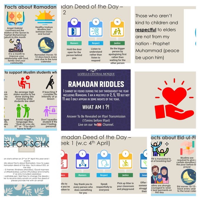 stammer_teacher's tweet image. Hundreds of thousands of Muslim students will be fasting next week in the UK. More than ever, awareness needs to be raised.
*FREE resources*
⭐Facts about RMDN
⭐RMDN deed of the day
⭐RMDN puzzle of the day
⭐Other resources from @TeachLeadAAli
Comment below for a copy