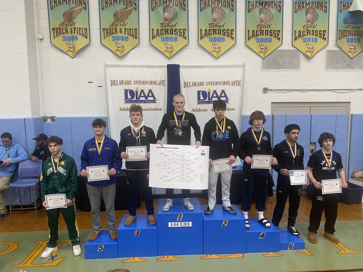 Congrats Jimmy Buggy! 8th place in the 2024 DIAA Individual State Wrestling Tournament. One more step forward in your high school wrestling career. Proud of your accomplishments this season. Never too early to prepare for next years goals.