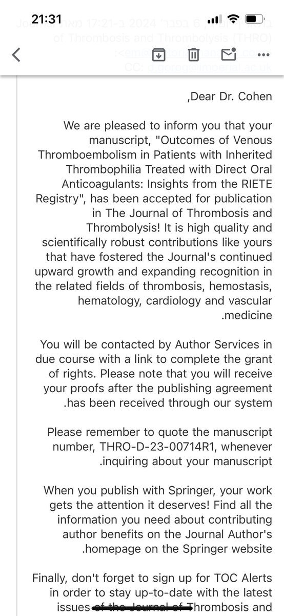 Do you think that the DOACs work as standard anticoagulants in VTE patients with thrombophilia?

Do you have any evidence?

We do have. The #RIETEregistry experience appearing soon in THRO