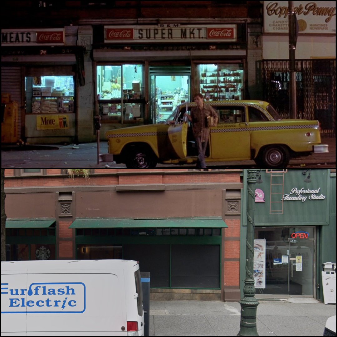 Exterior shot of the R&M Supermarket where Travis shoots a robber.
TAXI DRIVER (1976) 🚕
#FilmingLocation #NYC Then & Now