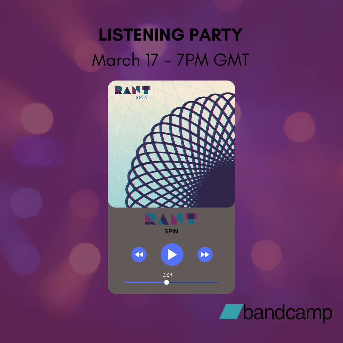 🎉 On Sunday 17 March, join us for a listen to Spin over @Bandcamp as we host a listening party 🎉 We’ll be online chatting through the inspiration behind the tracks + recording process. *90s clothes and beverages recommended but not compulsory* RSVP - rantfiddles.bandcamp.com