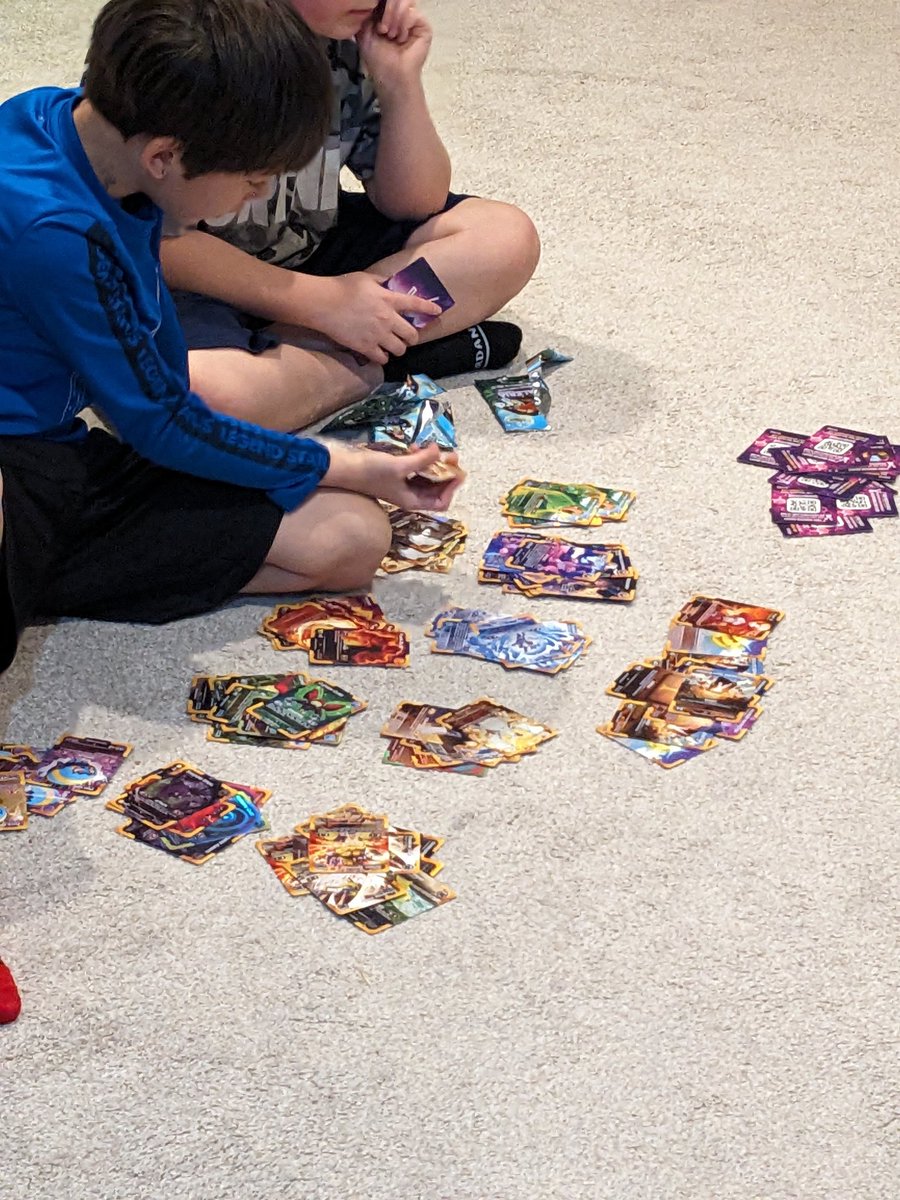 Pack ripping day with my boy with our @ValeriaStudios founders set packs. Organizing the valerians and skill cards atm. Next gen web3 gamers. They are already asking when they can get LBTW on their iPads.