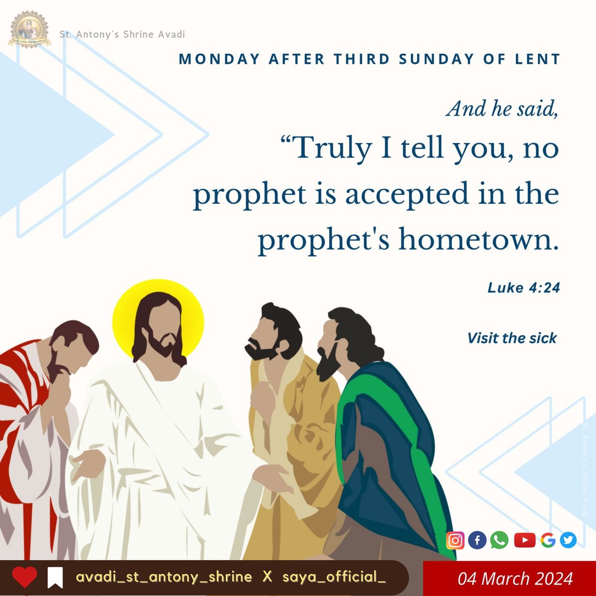 stantonysshrine's tweet image. Standing Where Faith Was Tested: St. Antony&apos;s Shrine Avadi  ✨
As we journey through Lent, today&apos;s reflection (Luke 4:27) reminds us that even prophets can face rejection in their own communities
#StAntonysShrine #Avadi #LentReflections #Faith  #Catholic #Lent2024 #Hope #strength