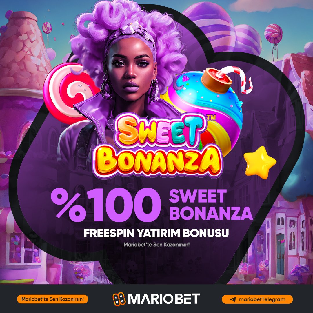 Mariobet %100 Sweet Bonanza! ✅Mariobet %100 Sweet Bonanza Bonusu Sizi bekliyor! 🗣Hemen Kayıt ol Efsanelere konu olan oyunla hemen Mariobet'te Kazanmaya başla! ❗️Yatırımınıza 500 Freespin Bonus Eklensin! 👉Mariobet'te Günün özel Bonusuyla sende kazan!