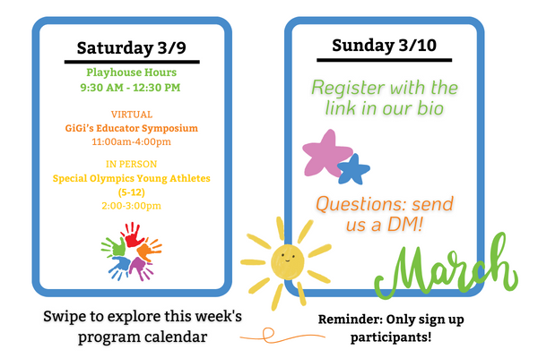 gigisraleigh's tweet photo. π£ Check out GiGi's Playhouse's upcoming week's program schedule! From fitness to art workshops, there's something for everyone! πͺπ¨ Don't miss out - register now via the link in our bio! π
#GiGisPlayhouse #PurposefulPrograms πβ¨ https://t.co/DwlgYILd0u