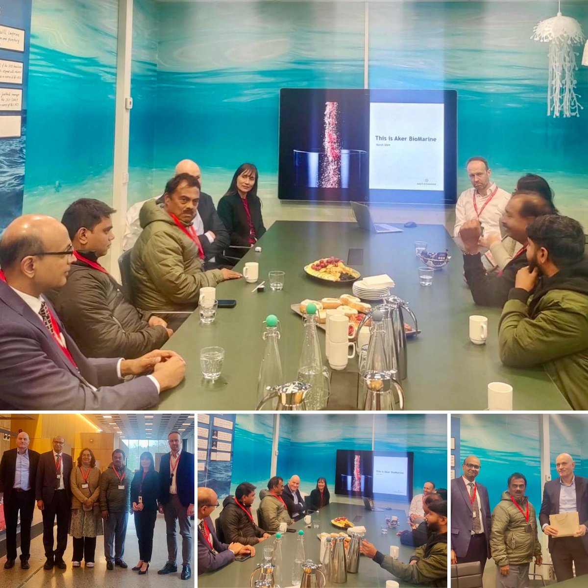 Shri Nilkant Ramnath Halarnkar, Hon’ble Minister of Fisheries, Government of Goa and his delegation visited the office of Aker Biomarine where presentation was made on krill harvesting in Antarctica and manufacture of fish feed by them.