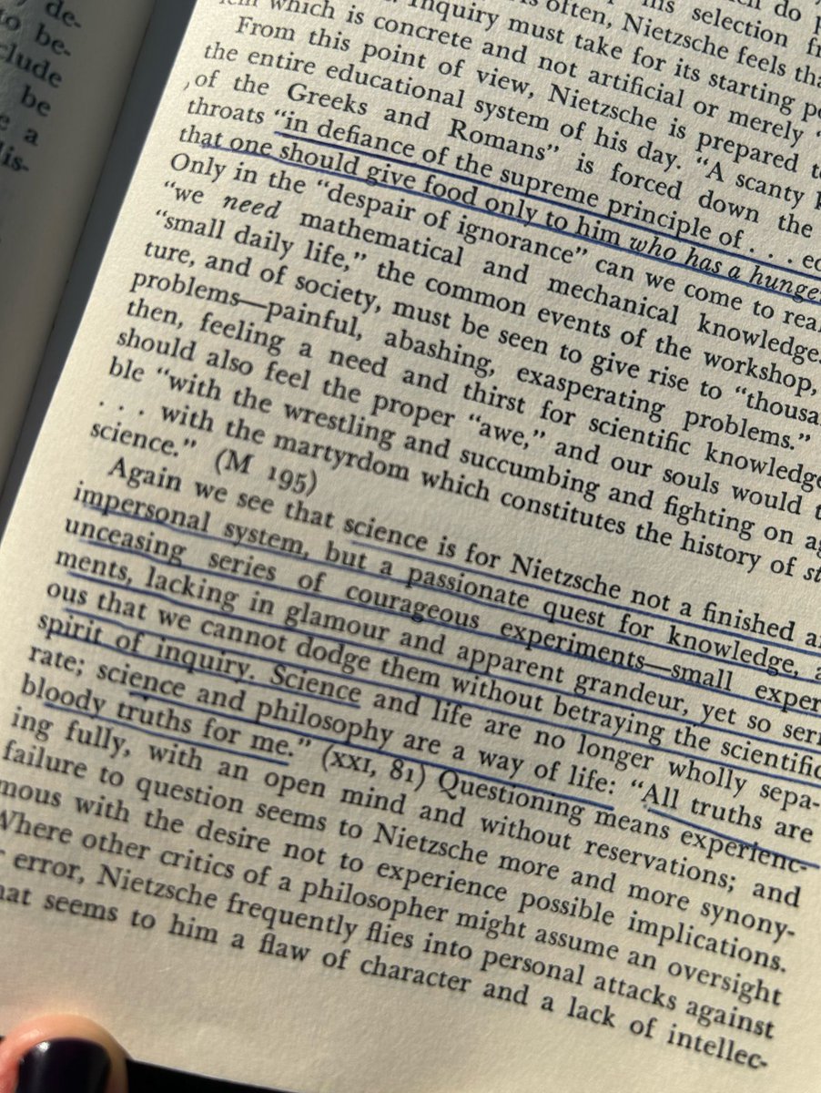 RouhiRoo's tweet image. As we explore what “science” and knowledge dissemination means I keep coming back to this quote (and how far the quest for knowledge has drifted)…  (I can’t put down Walter Kaufman’s Nietzsche: philosopher, psychologist, antichrist.) #poliscinerd #whatisscience #sundayvibes
