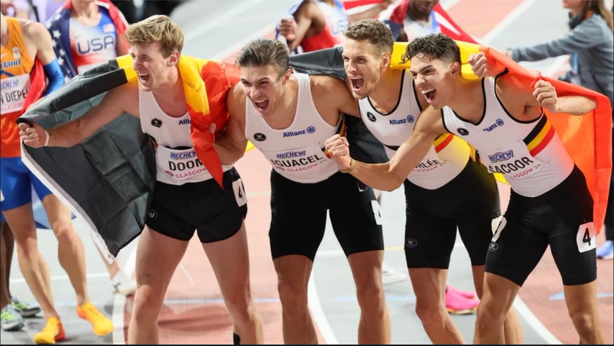 LucColemont's tweet image. Waaaaw!🫨
Klein landje, maar toch grote wereldkampioenen!! 💪🏻

Opnieuw goud voor “Belgian Tornado’s” op 4x400 m indoor WK🥇
#nothingisimpossible 💙