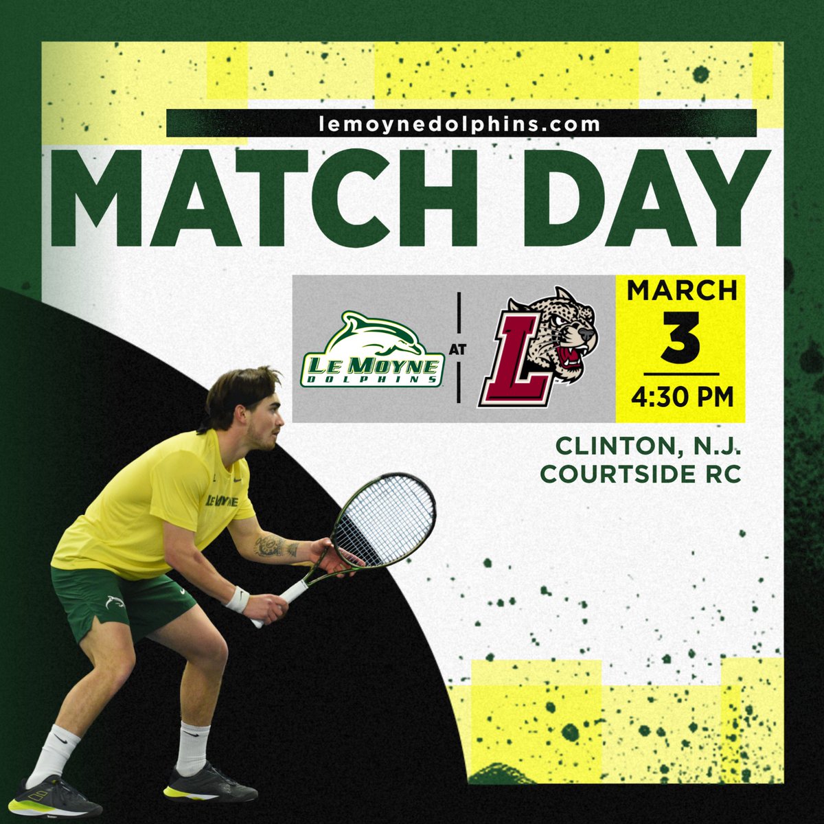 It's MATCH DAY!! 🆚 Lafayette College Leopards 🏟️ Courtside RC - Clinton, N.J. 🐬#PhinsUp