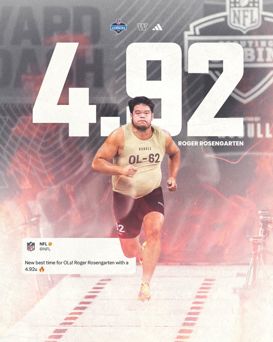 🔥🔥🔥 FASTEST OFFENSIVE LINEMAN IN THE NFL (combine) @roger_73r 📈‼️ #NFLCombine2024