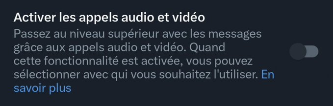 Elon Musk, en bon abruti qu'il est, vient de décider que l'option d'appel vidéo de X devait être activée de base. Sauf qu'à priori, ça peut révéler votre IP à n'importe qui. Du coup : Réglages > Confidentialité et Sécurité > Messages Privés > désactiver appels audio et vidéo.