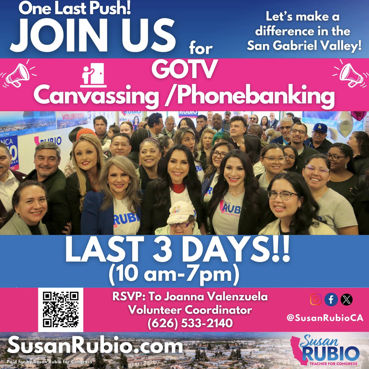 Just 2 more days before election day, WE NEED ALL THE HELP POSSIBLE! Final push to make a significant impact and keep our seat secure.Our efforts are what ensure safeguarding our community from outside influences that do not represent our values or interests. #TEAMRUBIO