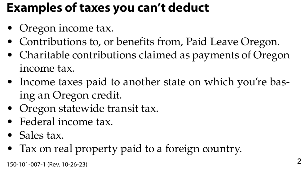I am forced to pay into Paid Leave Oregon, forced to pay the transit tax... and I can't deduct it in the 'Taxes you paid' column for the State of Oregon. Both those are taxes and shouldn't count towards income. #DoubleTax #OrPol #StateOfOregon #OregonTaxes