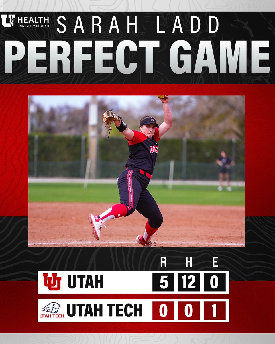 𝐓𝐡𝐚𝐭’𝐬 𝐚 𝐩𝐞𝐫𝐟𝐞𝐜𝐭 𝐠𝐚𝐦𝐞 𝐟𝐨𝐫 𝐒𝐚𝐫𝐚𝐡 𝐋𝐚𝐝𝐝!! Utah’s senior hurler sets down 21-in-a-row for the program’s first perfecto since 2017! #GoUtes /// #SOTL