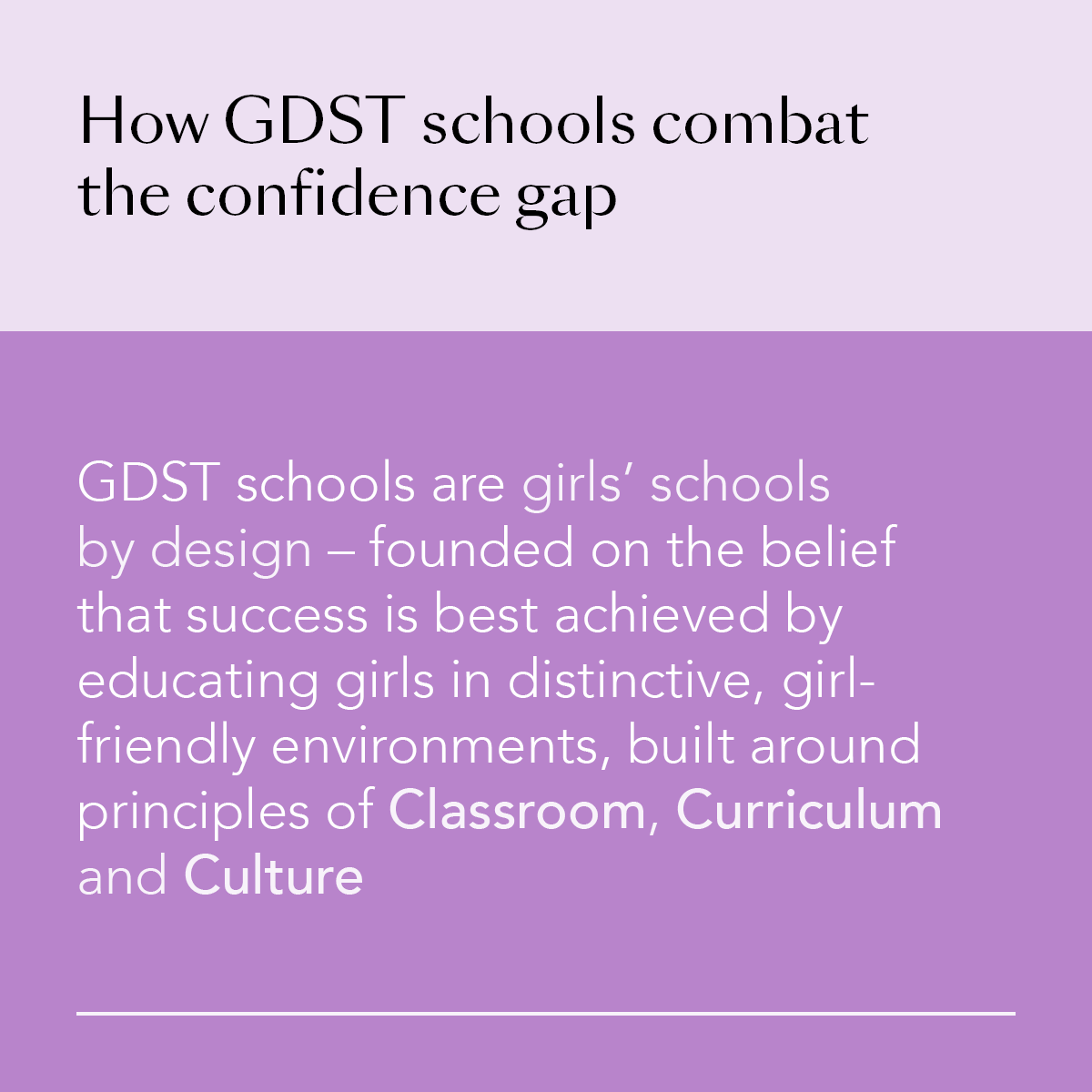 As experts in girls’ education, we know that girls only education fosters higher academic achievement, greater diversity of subject choice, stronger self-confidence, resilience & enhanced career progress.
Read more, search #GirlsFutures @gdst #gdstdifference #fearnothing