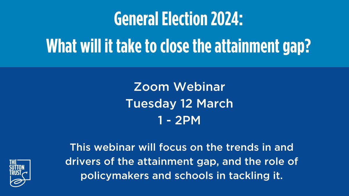 The attainment gap has widened considerably in recent years. In our upcoming webinar, @Eleanor_Busby and former Education Recovery Commissioner, Sir Kevan Collins, will discuss what drives the gap and how it can be closed. Join us on March 12th ⤵️ buff.ly/48rI3Rf