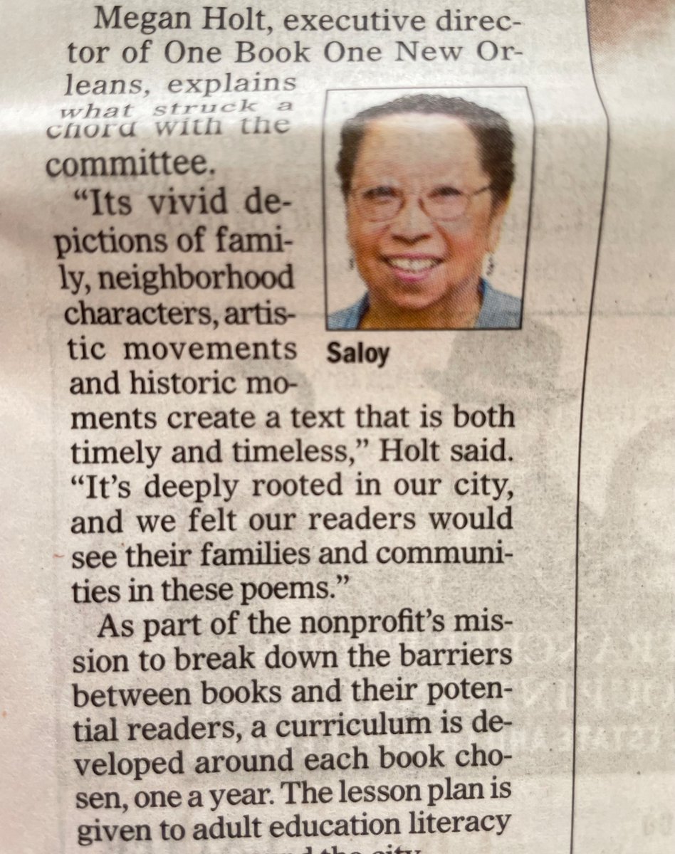 Wednesday we shared the online version of this article, and today we’re so excited to see it in print! #literacy #obono24 #onebookonenola #reading #poetry #onebookatatime