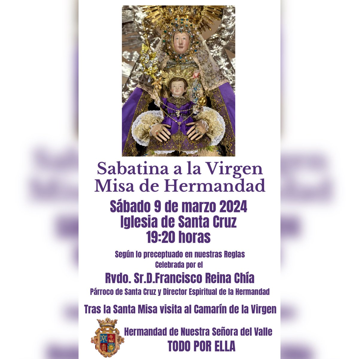 Hdad Virgen del Valle Écija (@HdadVVallecija) on Twitter photo 2024-03-03 21:35:25